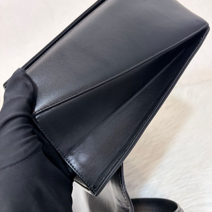 Salvatore Ferragamo BOX KELLY 黑色牛皮金釦 手提包凱莉包肩背包斜背包-55