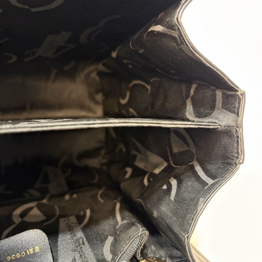 Salvatore Ferragamo BOX KELLY 黑色牛皮金釦 手提包凱莉包肩背包斜背包-63