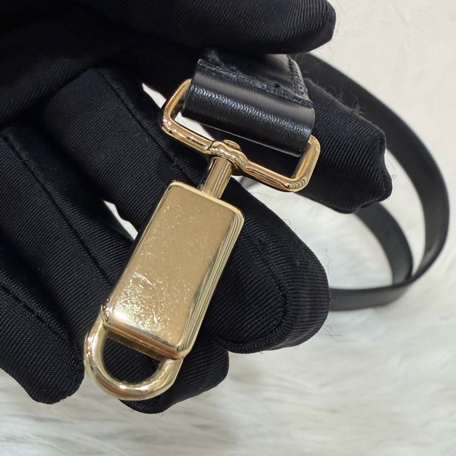 Salvatore Ferragamo BOX KELLY 黑色牛皮金釦 手提包凱莉包肩背包斜背包-84