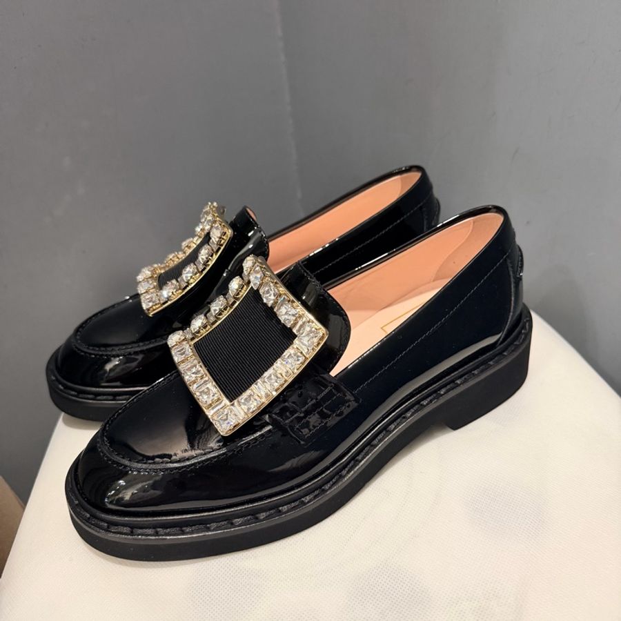 RV Roger Vivier 方鑽釦漆皮樂褔鞋 黑 35號-3