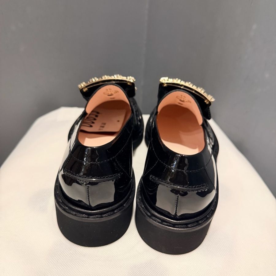 RV Roger Vivier 方鑽釦漆皮樂褔鞋 黑 35號-4