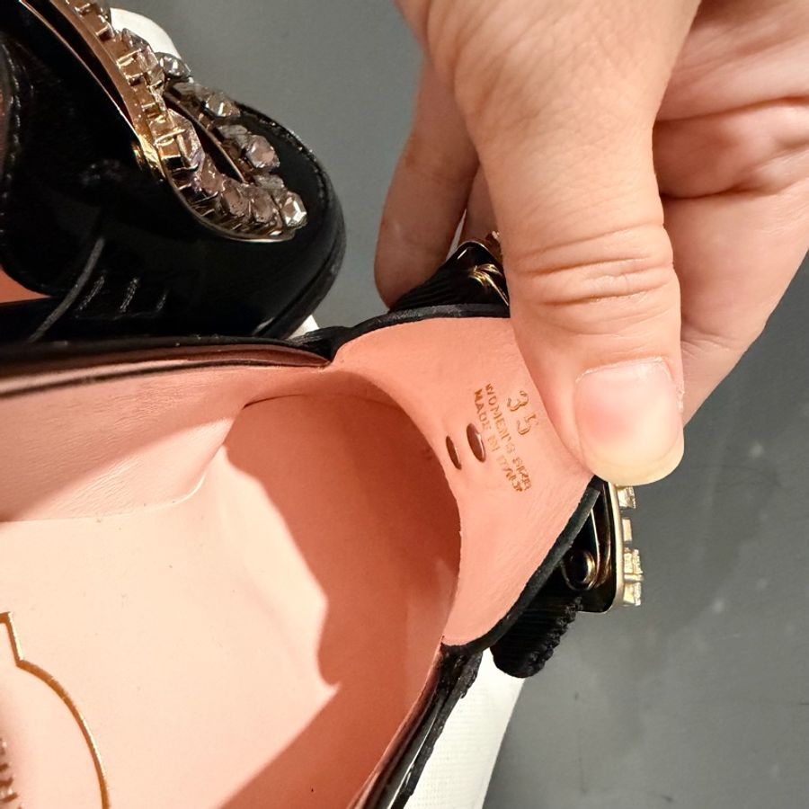 RV Roger Vivier 方鑽釦漆皮樂褔鞋 黑 35號-5