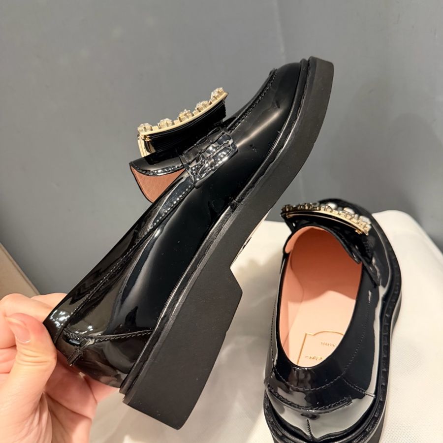 RV Roger Vivier 方鑽釦漆皮樂褔鞋 黑 35號-10