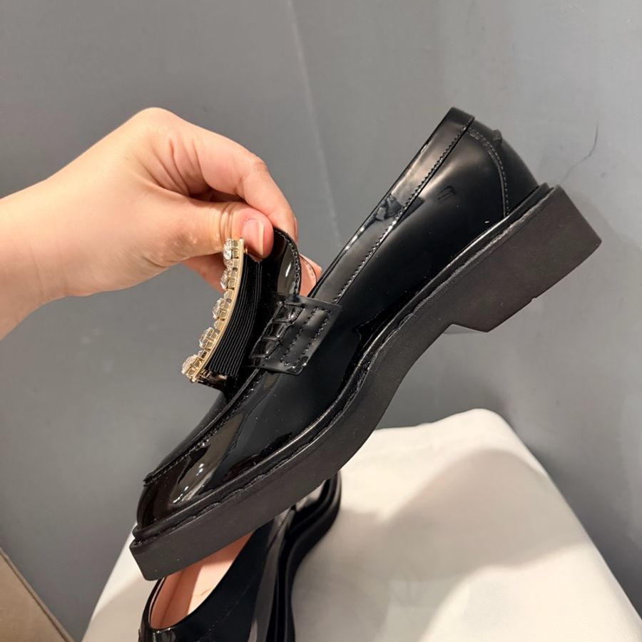 RV Roger Vivier 方鑽釦漆皮樂褔鞋 黑 35號-11