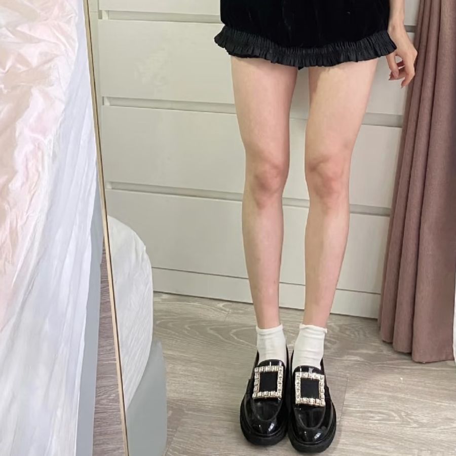 RV Roger Vivier 方鑽釦漆皮樂褔鞋 黑 35號-25