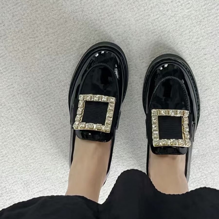 RV Roger Vivier 方鑽釦漆皮樂褔鞋 黑 35號-28