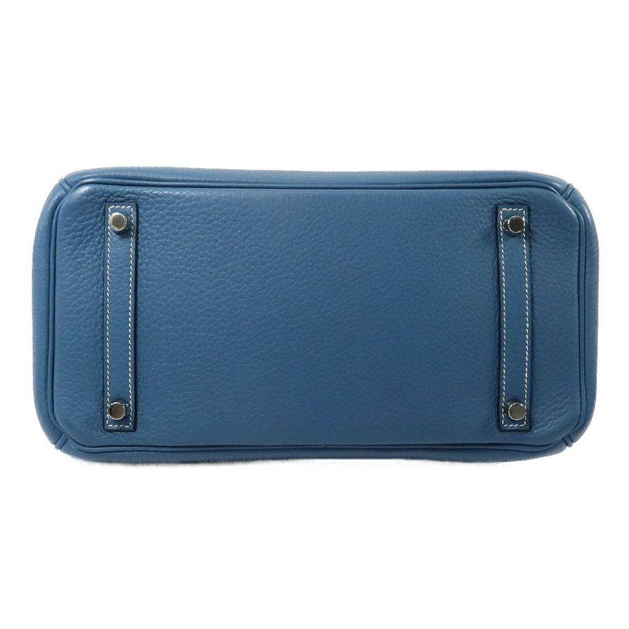 HERMES Togo皮革Birkin 30手挽袋Bleu Jean-3