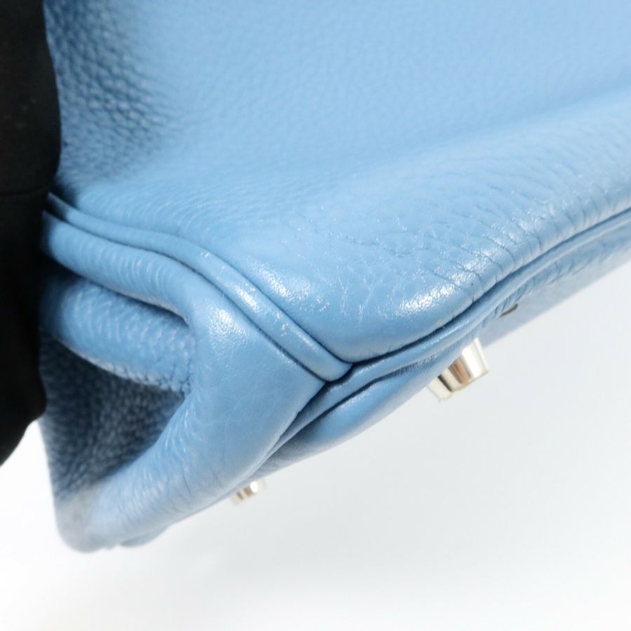 HERMES Togo皮革Birkin 30手挽袋Bleu Jean-17
