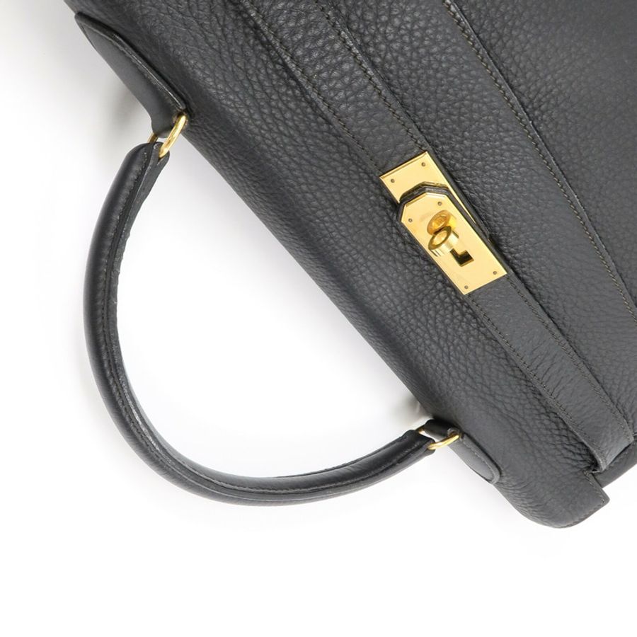 HERMES Togo皮革Kelly40手挽肩背兩用袋Noir-8