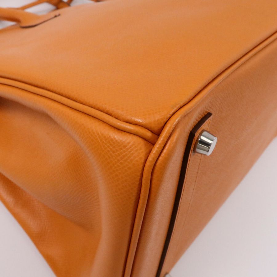 HERMES Epsom皮革Birkin 35手挽袋Orange-13
