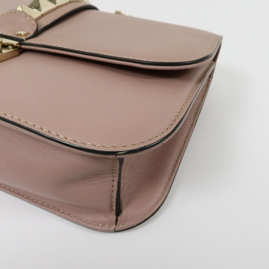 Valentino 牛皮皮革Garavani Glam Lock鏈帶手挽肩背兩用袋-10