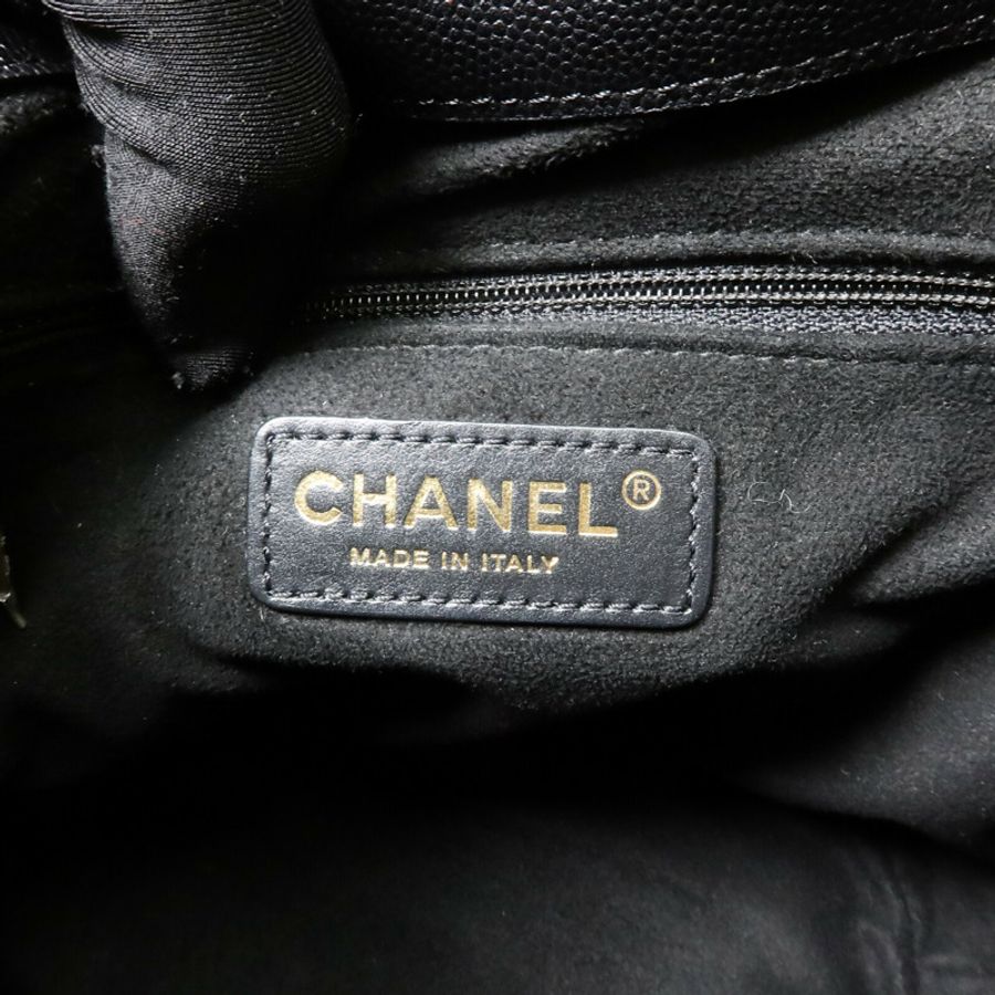 CHANEL 牛皮皮革Drawstring Bucket鏈帶肩背袋-5