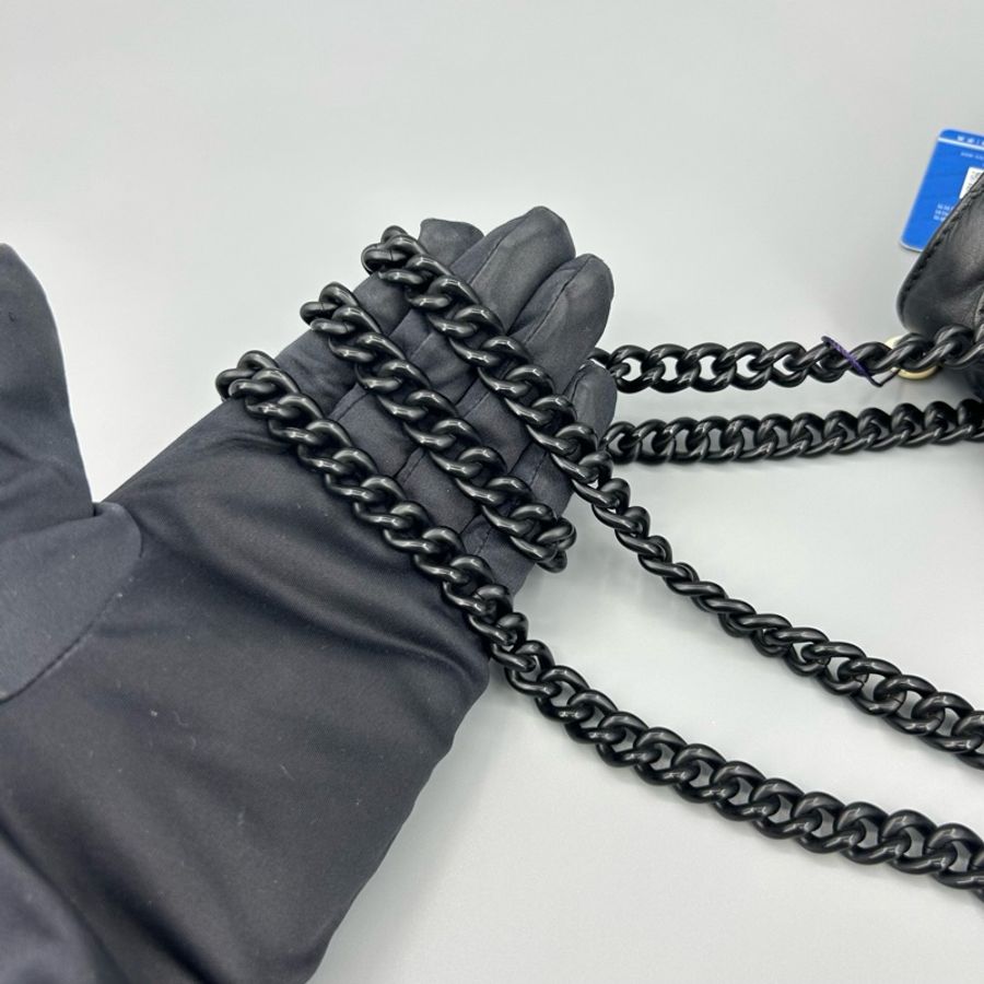Balenciaga 巴黎世家 Crush黑色沙漏鏈條單肩斜挎包-5