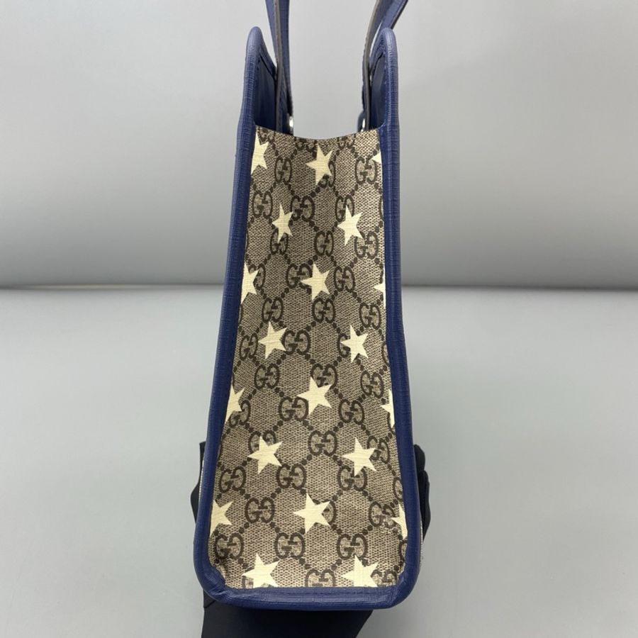Gucci古馳星星手提托特包老花拼深藍-2