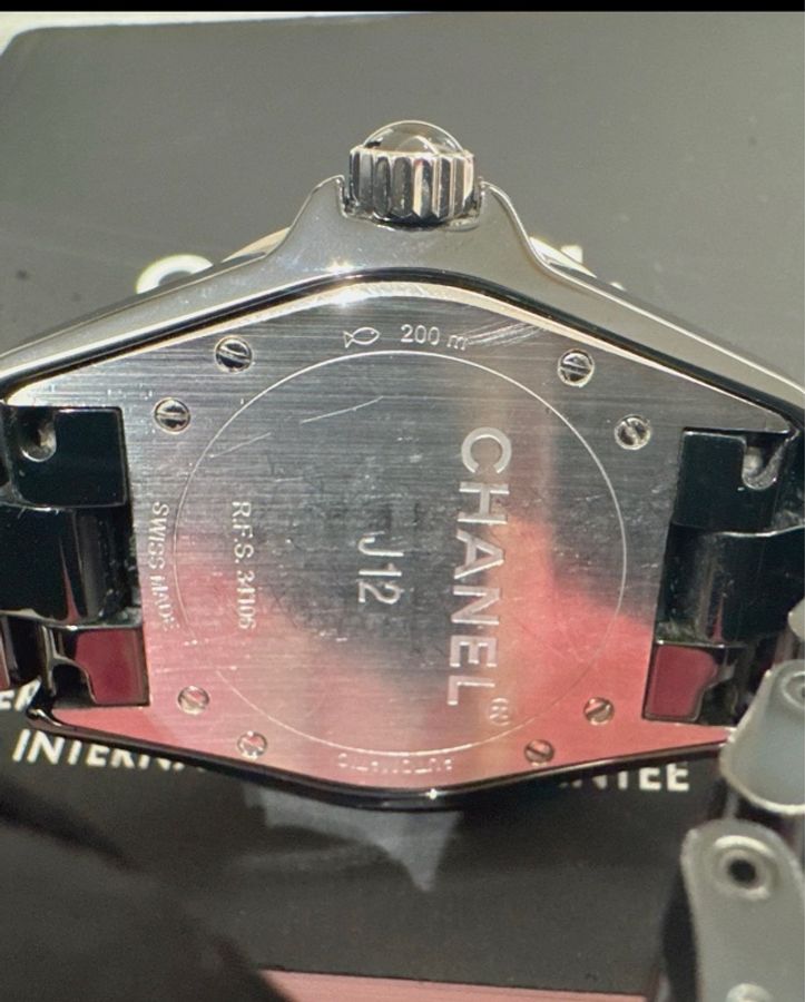 小巴黎二手名牌 正品chanel j12 38mm 機械 陶瓷錶 有保卡 購證 盒 2018-24