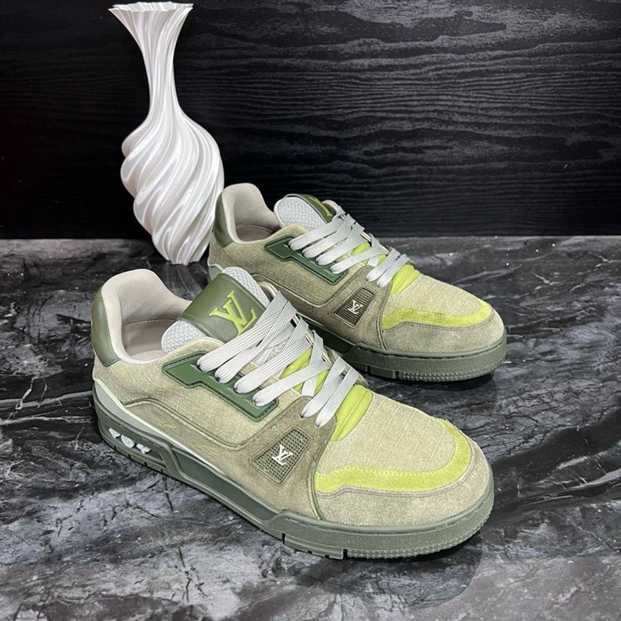 Louis Vuitton路易威登新款橄欖綠Trainer板鞋 40.5碼-2