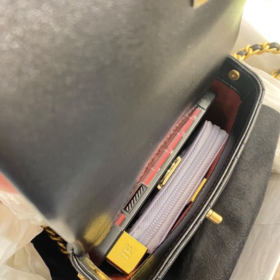 Chanel Coco 大方字母肩背包 黑 17 cm-2