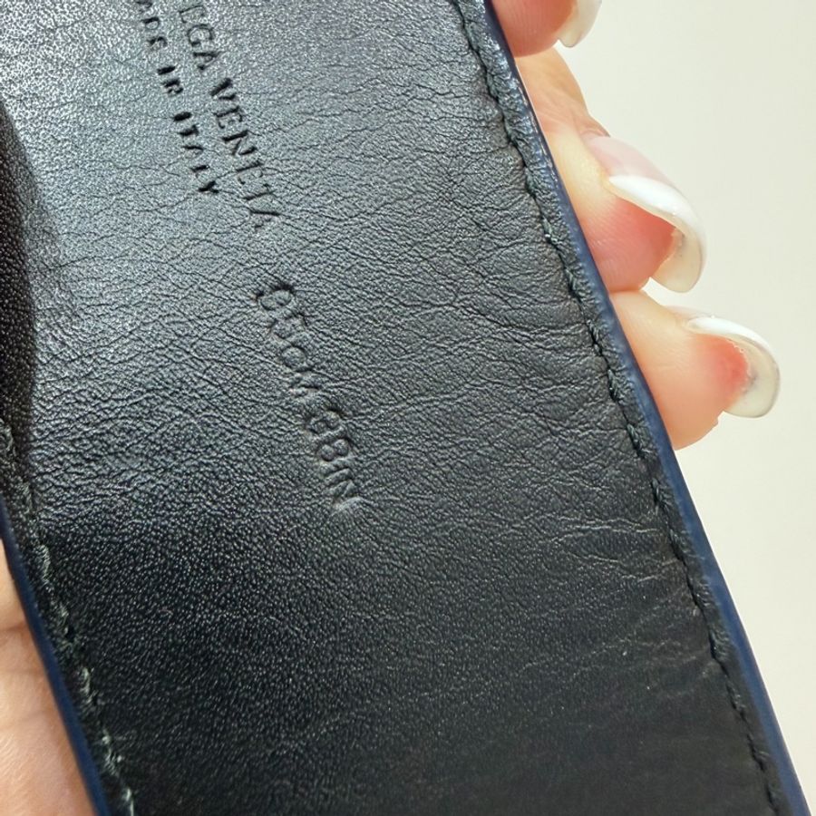 《仙闆名牌精品》BOTTEGA VENETA BV 藍 經典編織扣式 腰帶 皮帶-17