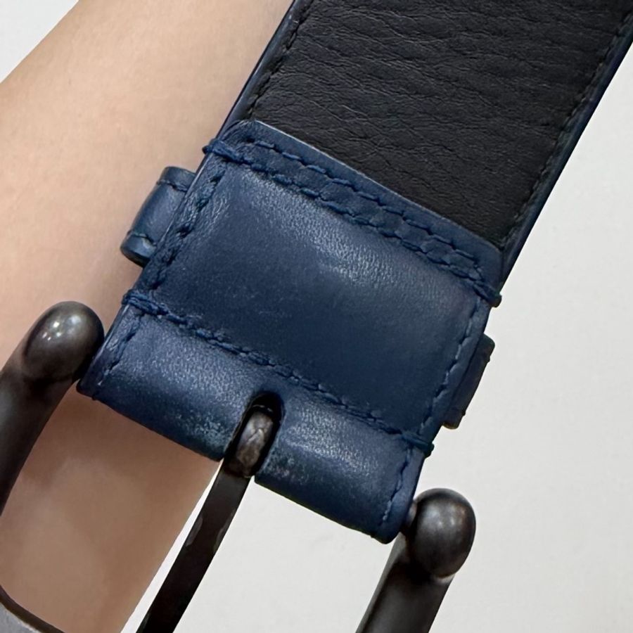 《仙闆名牌精品》BOTTEGA VENETA BV 藍 經典編織扣式 腰帶 皮帶-19