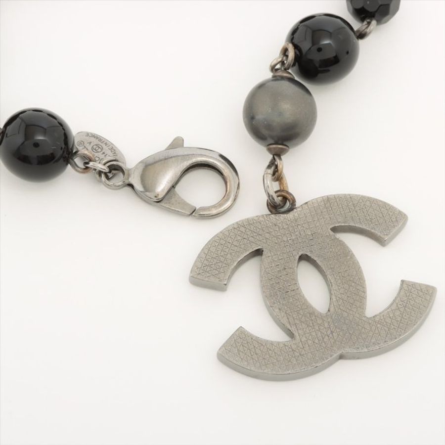 S26 Chanel 灰色Coco Mark 仿珍珠手鍊-8