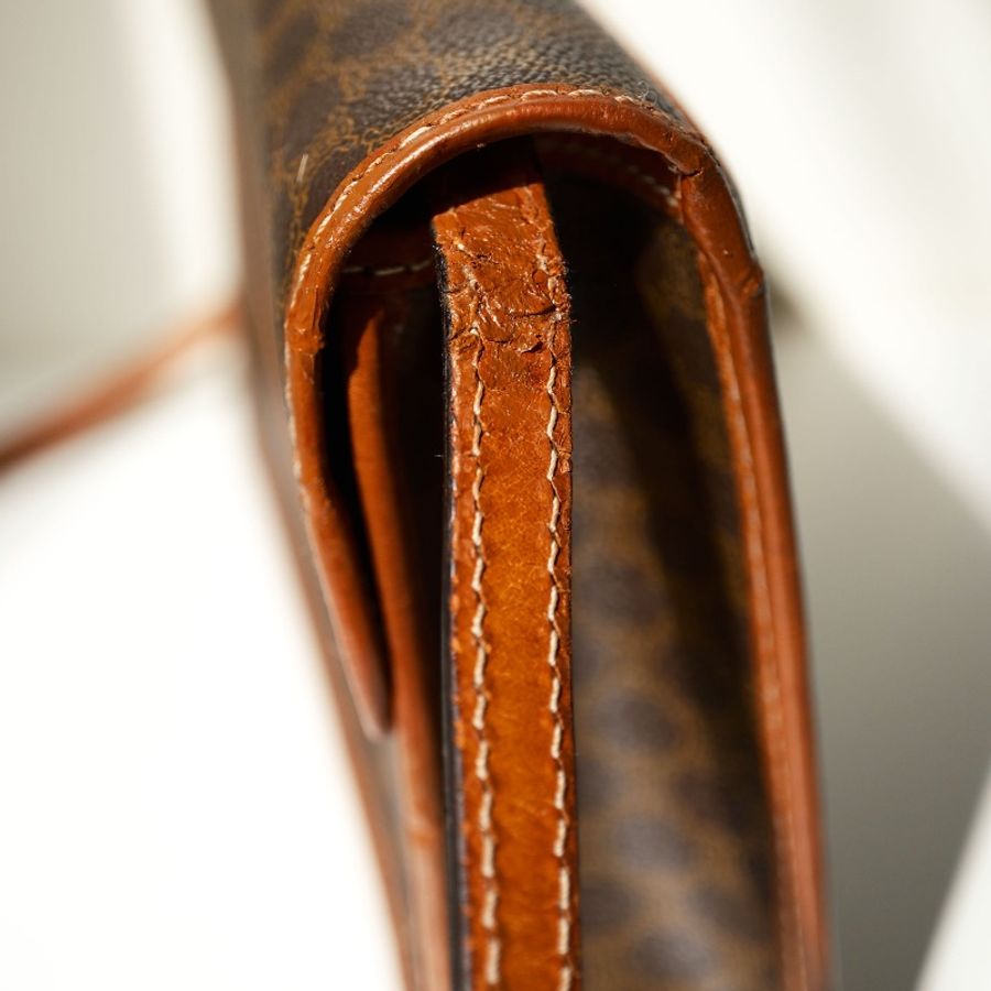 CELINE 1980s Macadam深色老花信封包-4