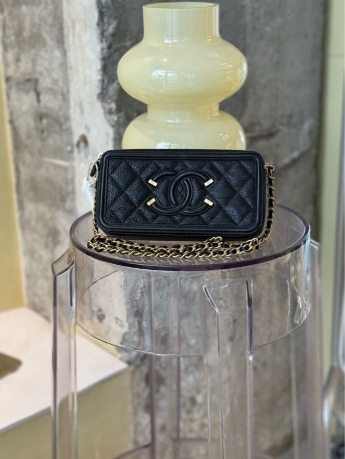 Chanel 香奈兒 vanity case黑金woc 27開-1