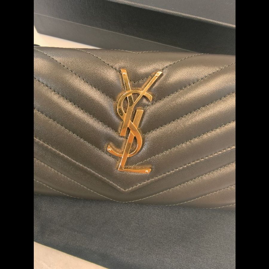 ysl墨綠色長款錢包-2