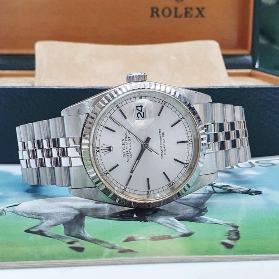 【大眾名錶】ROLEX勞力士 16234 Datejust 蠔式日誌 銀色T柱面盤 錶徑36mm 大眾名錶B1372-4