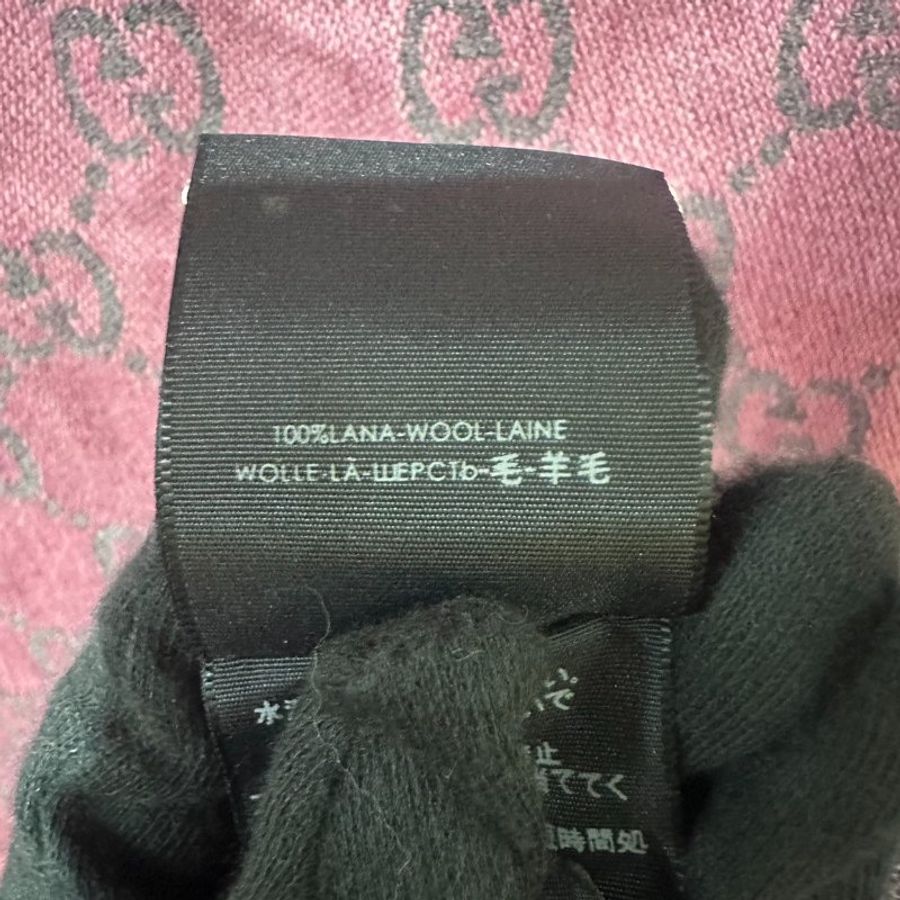 【美收精品】 Gucci  經典 GG 緹花雙面緹織純羊絨流蘇圍巾 5-555【隔月月中將轉賣至日本 上架期限30天】-13
