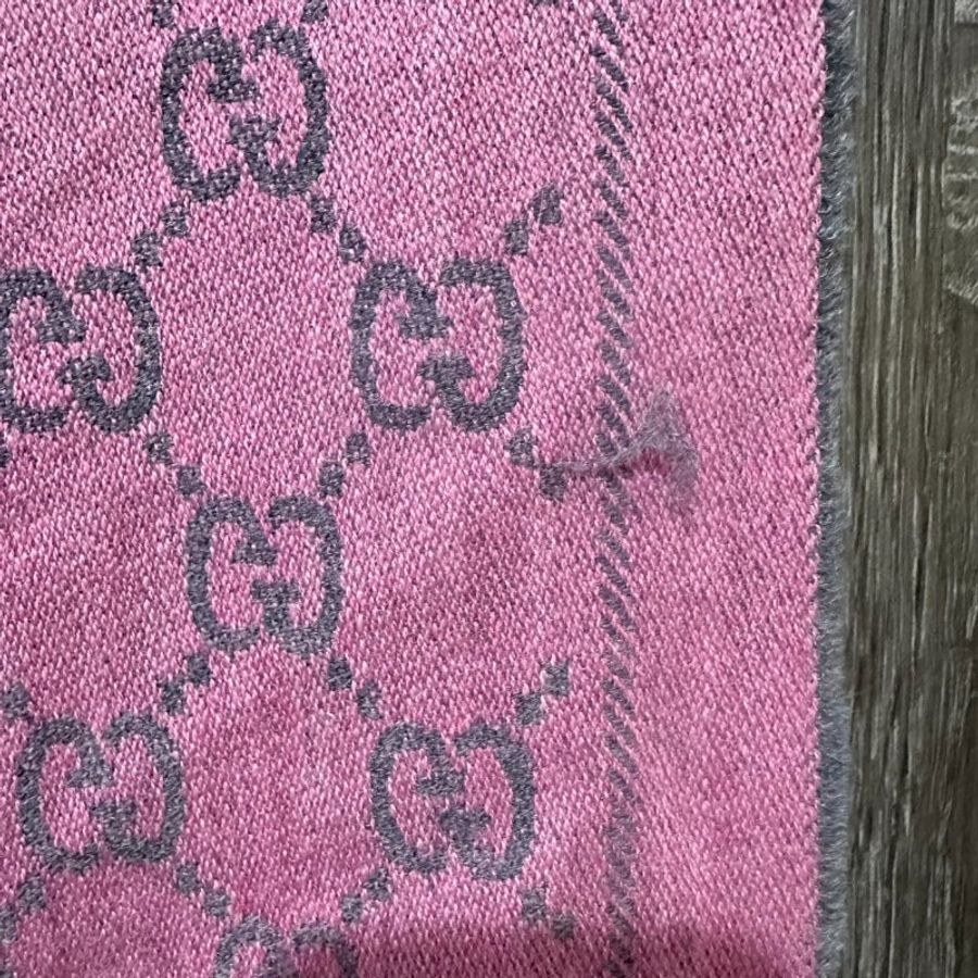 【美收精品】 Gucci  經典 GG 緹花雙面緹織純羊絨流蘇圍巾 5-555【隔月月中將轉賣至日本 上架期限30天】-18