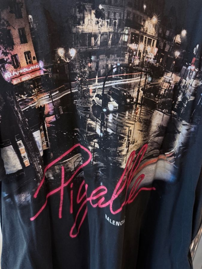 Balenciaga✨ Pigelle夜景數碼印花短袖長版上衣T #1碼-1