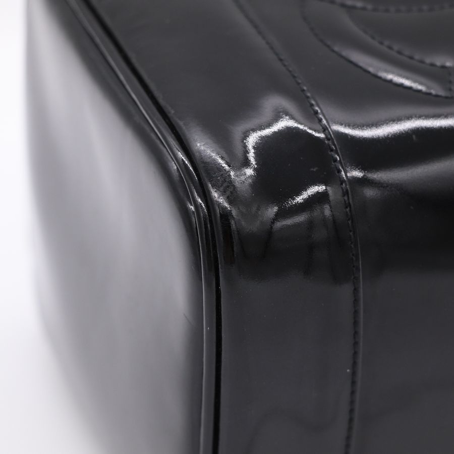 Chanel 香奈兒 vintage 黑色 漆皮化妝箱 CC LOGO-11
