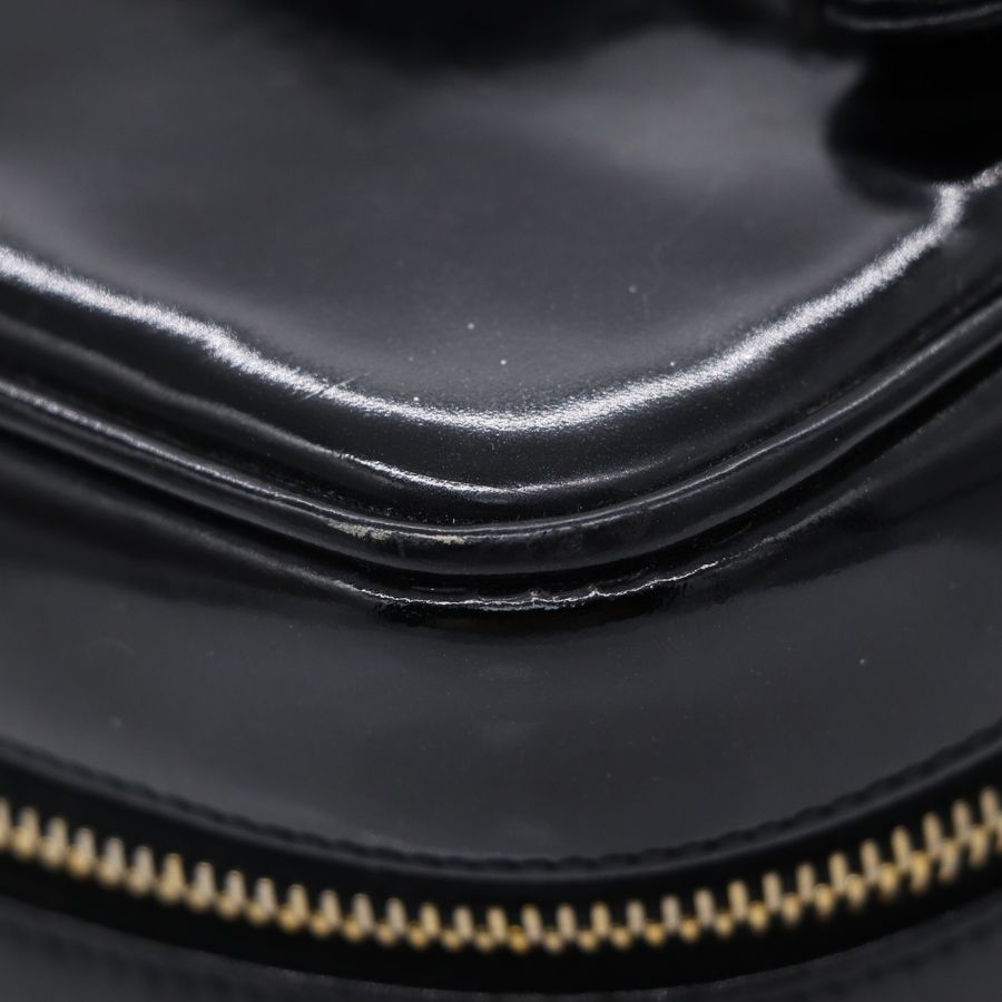 Chanel 香奈兒 vintage 黑色 漆皮化妝箱 CC LOGO-12