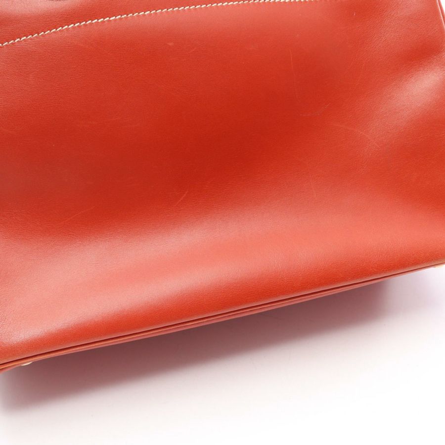 愛馬仕 La Shoulder Tote Bag Box 小牛皮棕色二手女士 Z GHW-13