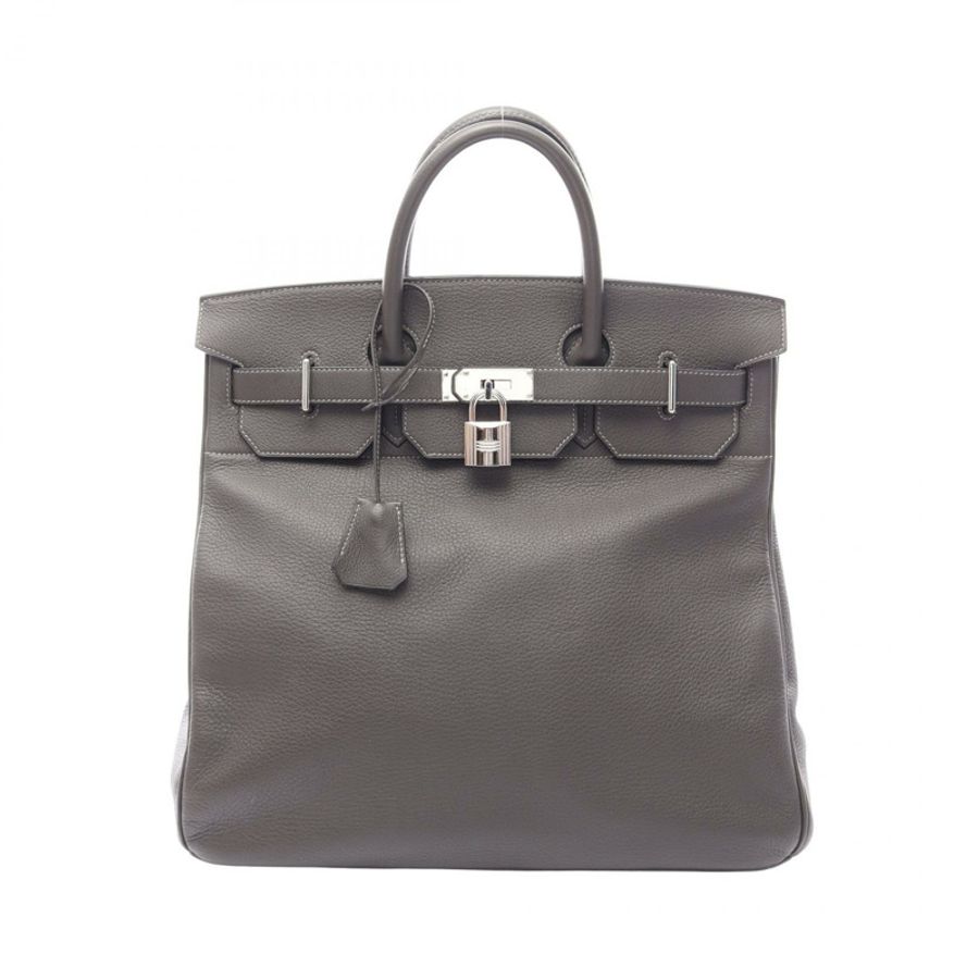 HERMES Haut a courroies 40 手提包 Clemence 皮革 灰色 Ardoise 二手 M SHW-0