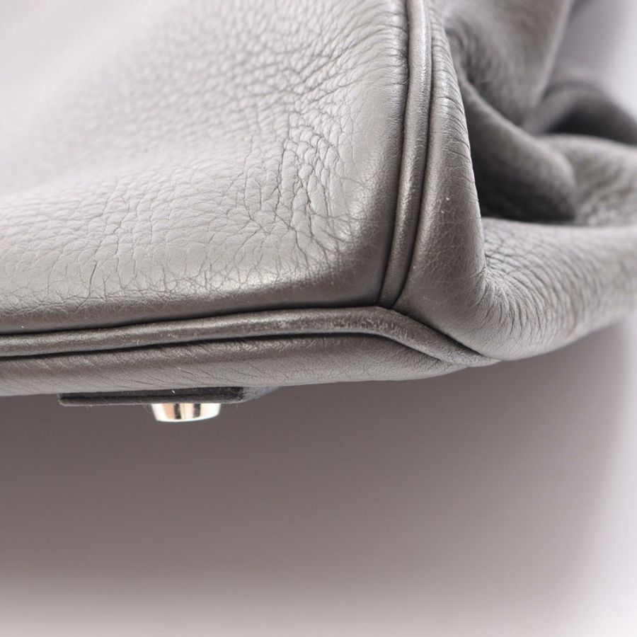 HERMES Haut a courroies 40 手提包 Clemence 皮革 灰色 Ardoise 二手 M SHW-8