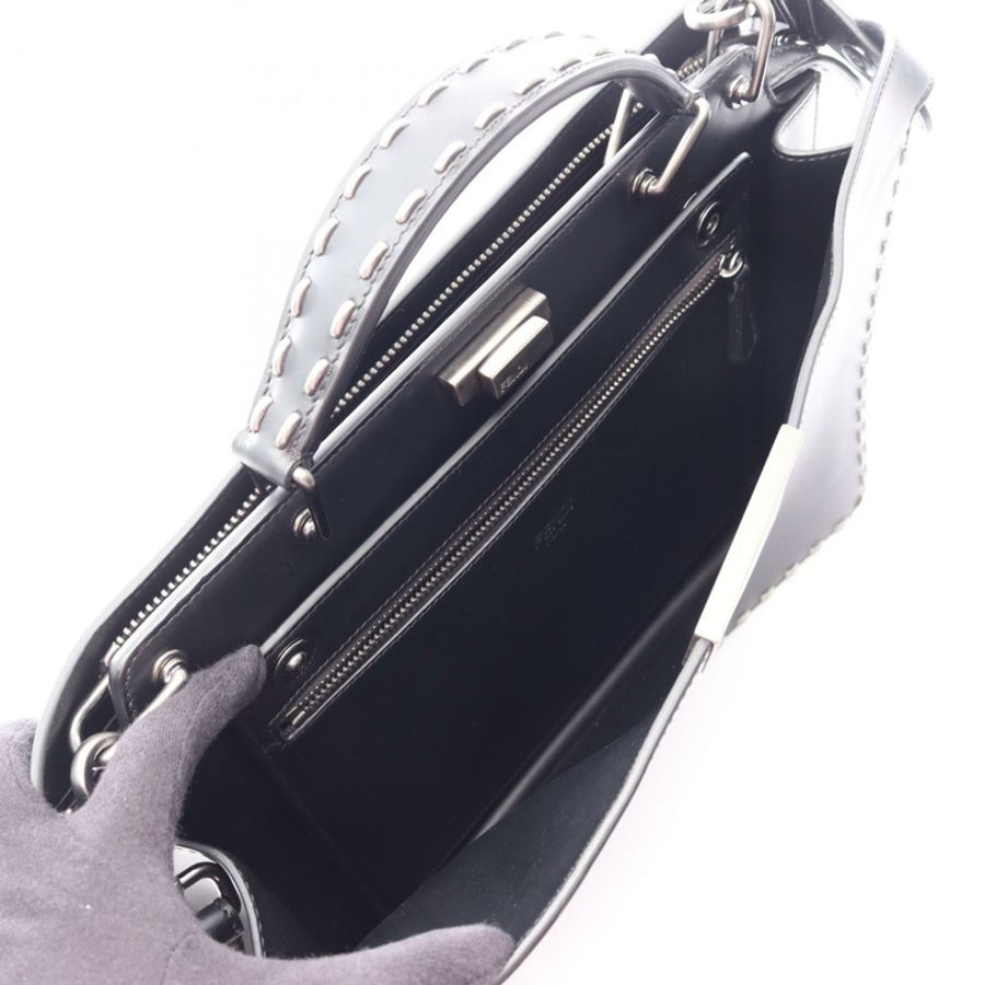 FENDI Peekaboo I See You 中型兩用肩背包 7VA529 黑色皮革 二手-2