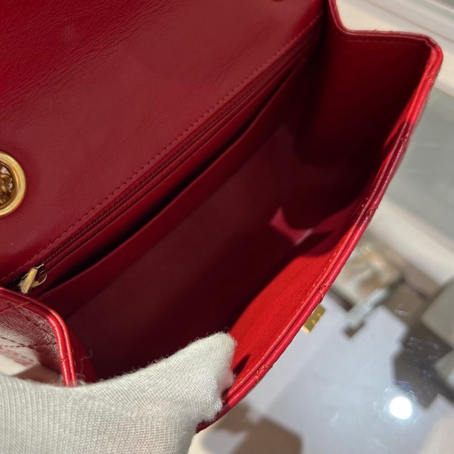 Chanel香奈儿2.55系列红金大mini链条包-6