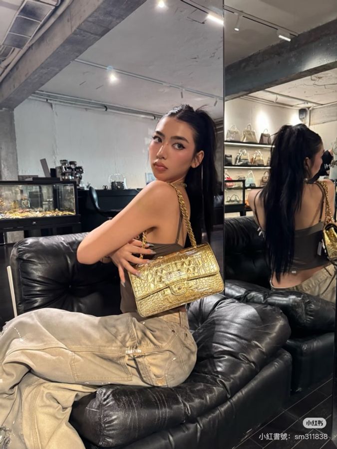 《仙闆名牌精品》Chanel 香奈兒 Metiers d'art 手工坊系列 埃及金 鱷魚紋 CF 25 口蓋包 斜背包 肩背包 手提包-20