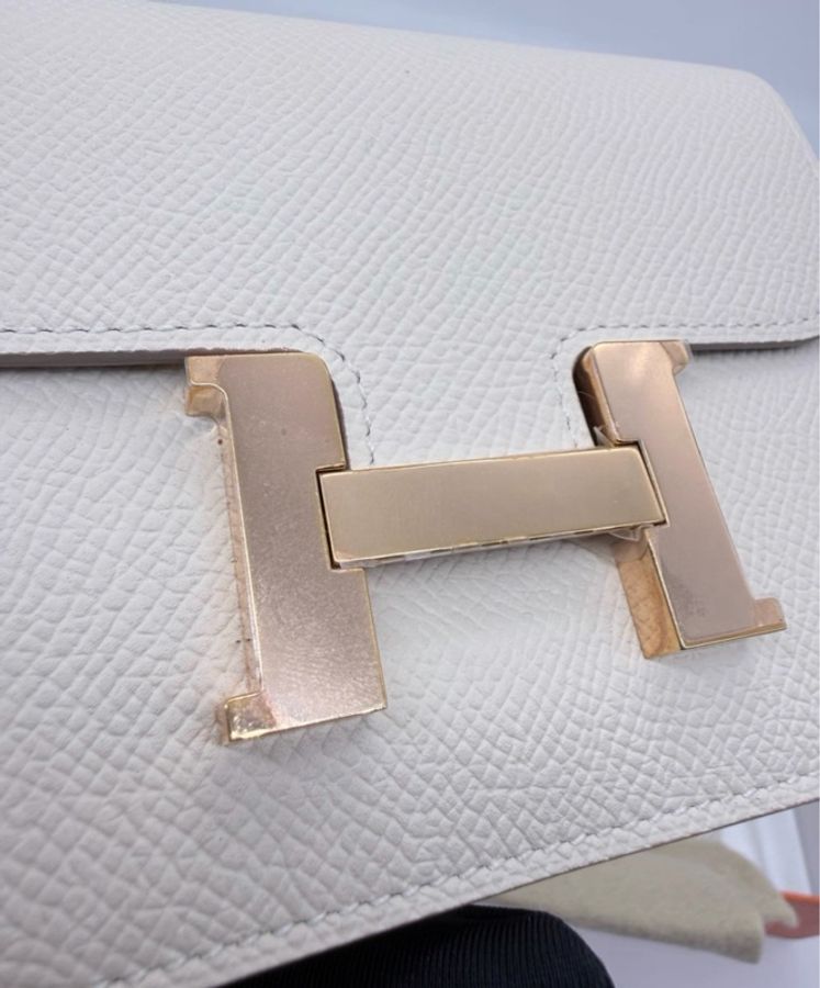 Hermes 愛馬仕 康康slim 奶油白金扣-6