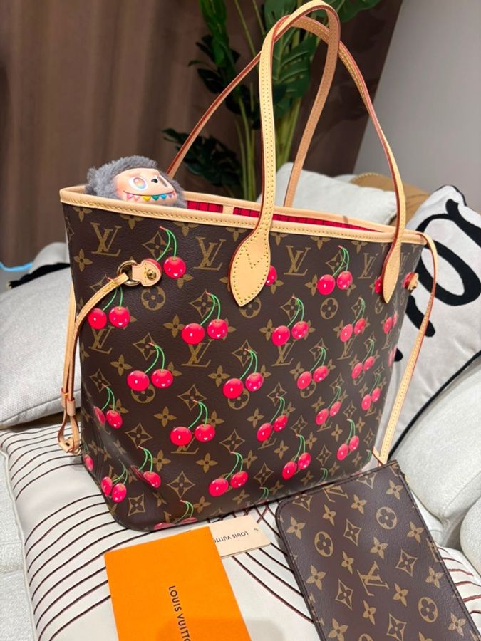 Lv neverfull mm x TM M13263 限量特別版 cherry Takashi Murakami Brown Monogram-4