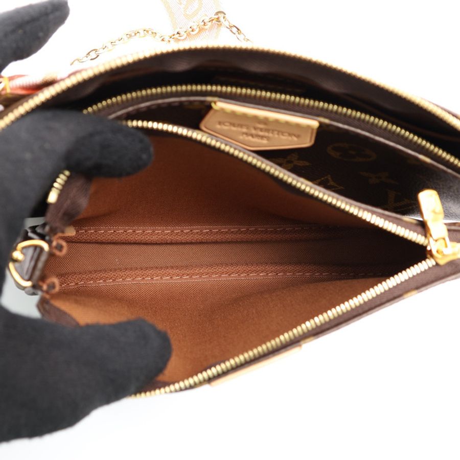 棕色 原花帆布 Multi Pochette Accessoires 肩背包【LOUIS VUITTON LV 路易威登】 M44840-3