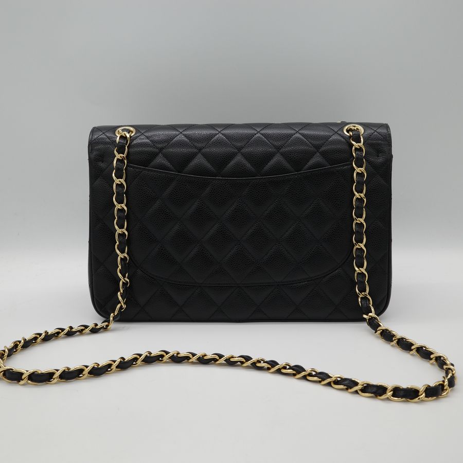 Chanel 香奈兒 Classic Flap CF30 黑色 牛皮 荔枝 金釦 鏈條包 斜挎包 單肩包-8