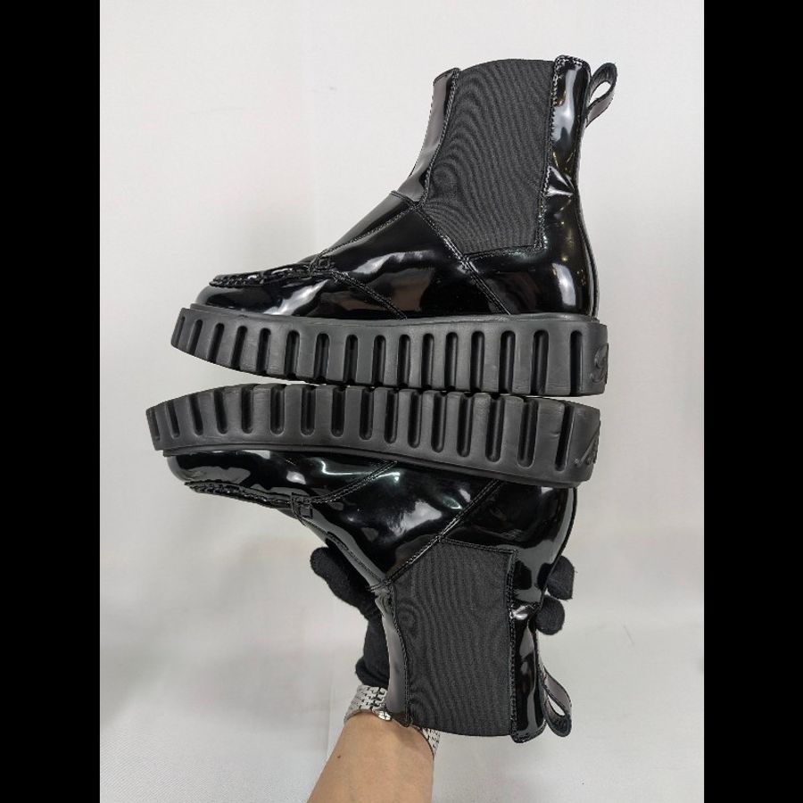 莉亞精品♡RV 方釦漆皮切爾西靴 尺碼37.5 二手美品-6