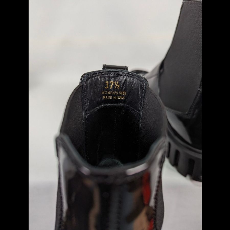 莉亞精品♡RV 方釦漆皮切爾西靴 尺碼37.5 二手美品-7