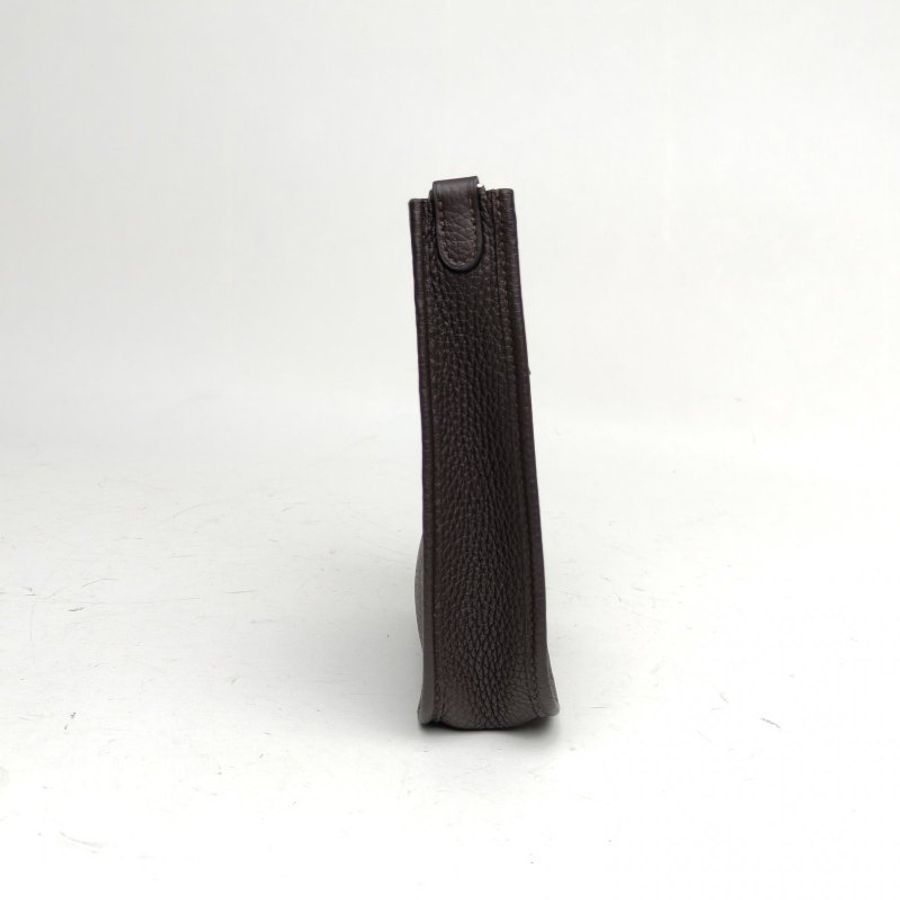 HERMES EvelyneMini16烏木色TC皮B刻銀扣金扣肩背包-3
