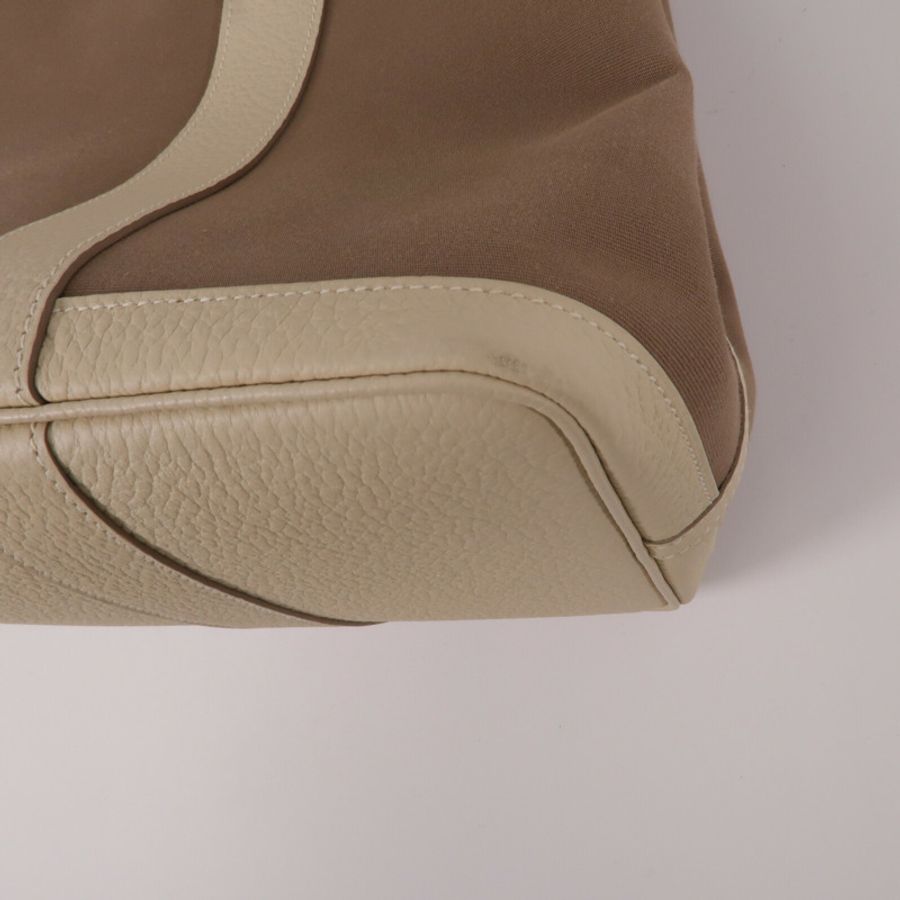 HERMES Toile H帆布Garden Party PM手挽袋Etoupe/Nata-9