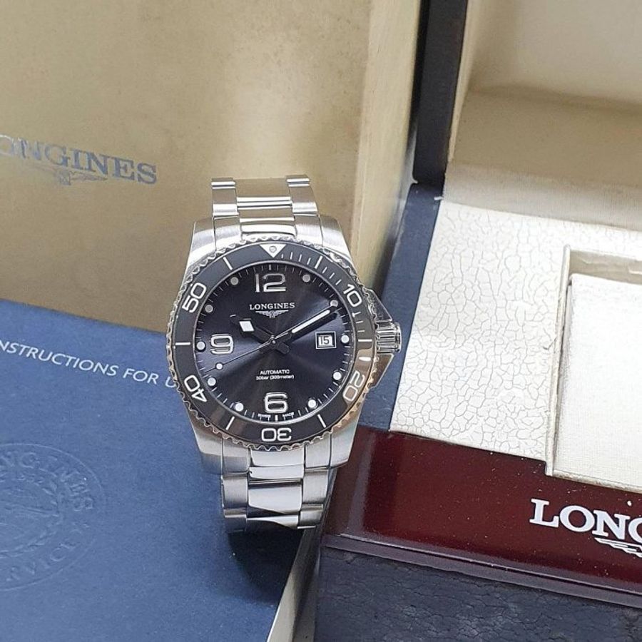 【大眾名錶】LONGINES 浪琴 L37814766 深海征服者 陶瓷錶圈 灰色面盤 錶徑41mm 大眾名錶B1385-3