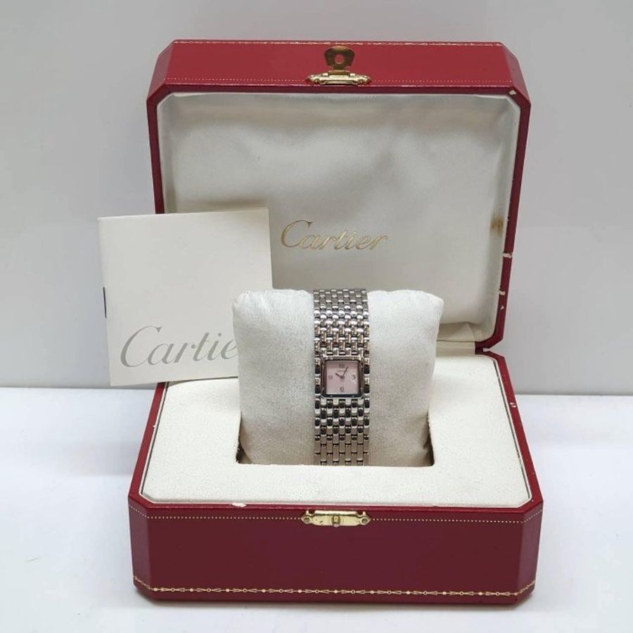 【大眾名錶】Cartier卡地亞 W61003T9 美洲豹系列 雅緻腕錶 粉色貝殼數字面盤 大眾名錶B1386-8