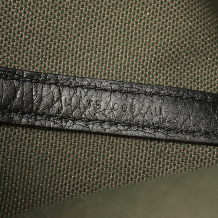 HERMES Puresangle 托特包 軍用帆布 Clemence 皮革 卡其色 二手 U-4